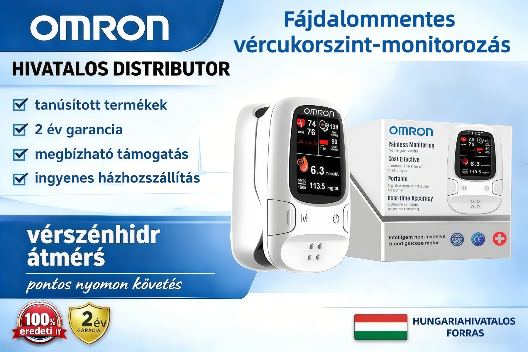 🔥 2026 Az Omron™ piacra dobja az újonnan megjelent, nem invazív, intelligens vércukorszintmérőjét 🔥