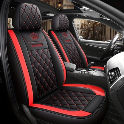 Set de 5 huse de scaun auto Pachet complet Pernă de scaun auto din piele PU Husă de scaun auto universală Set complet compatibil cu modelele cu cinci locuri