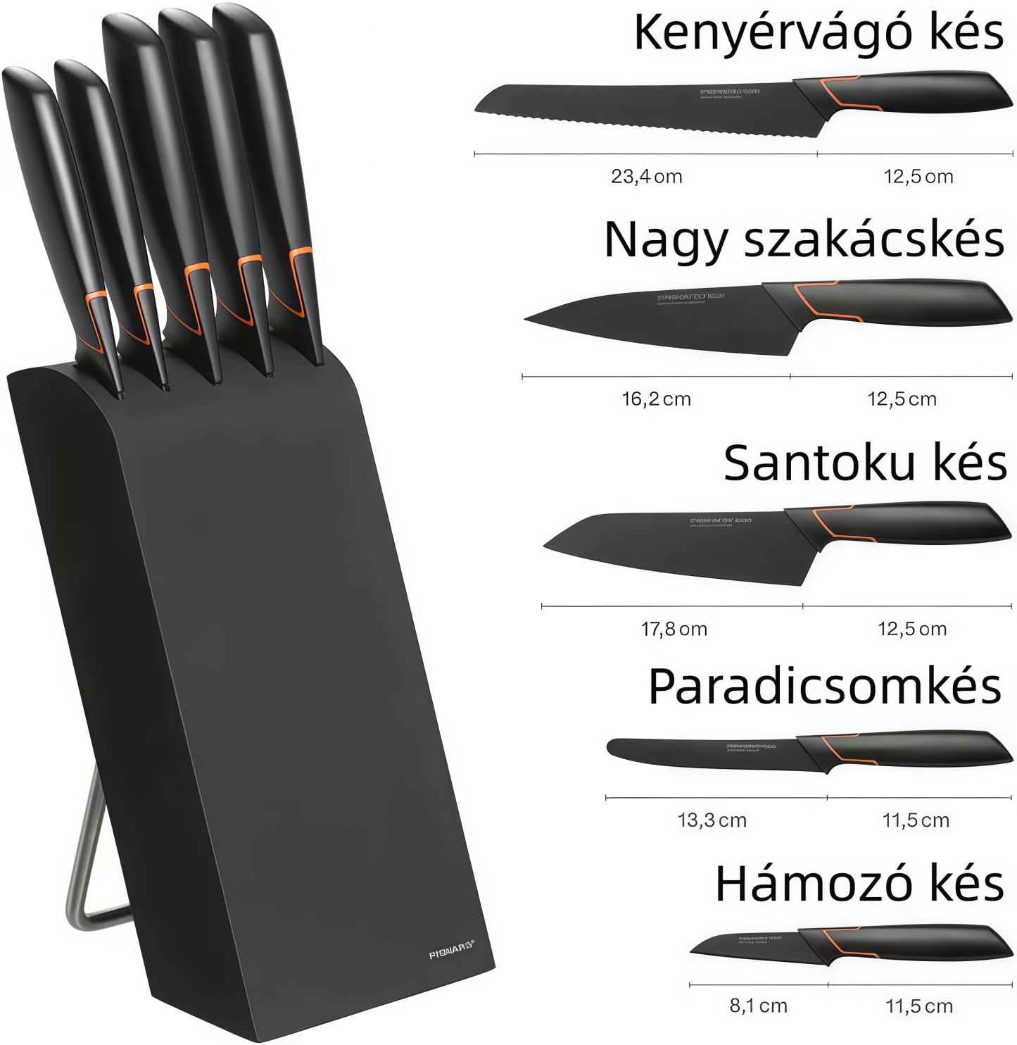 ✨ 5 kés elegáns blokkban + élezőkészlet - limitált kiadás azoknak, akik többet szeretnének, mint pusztán főzni!
