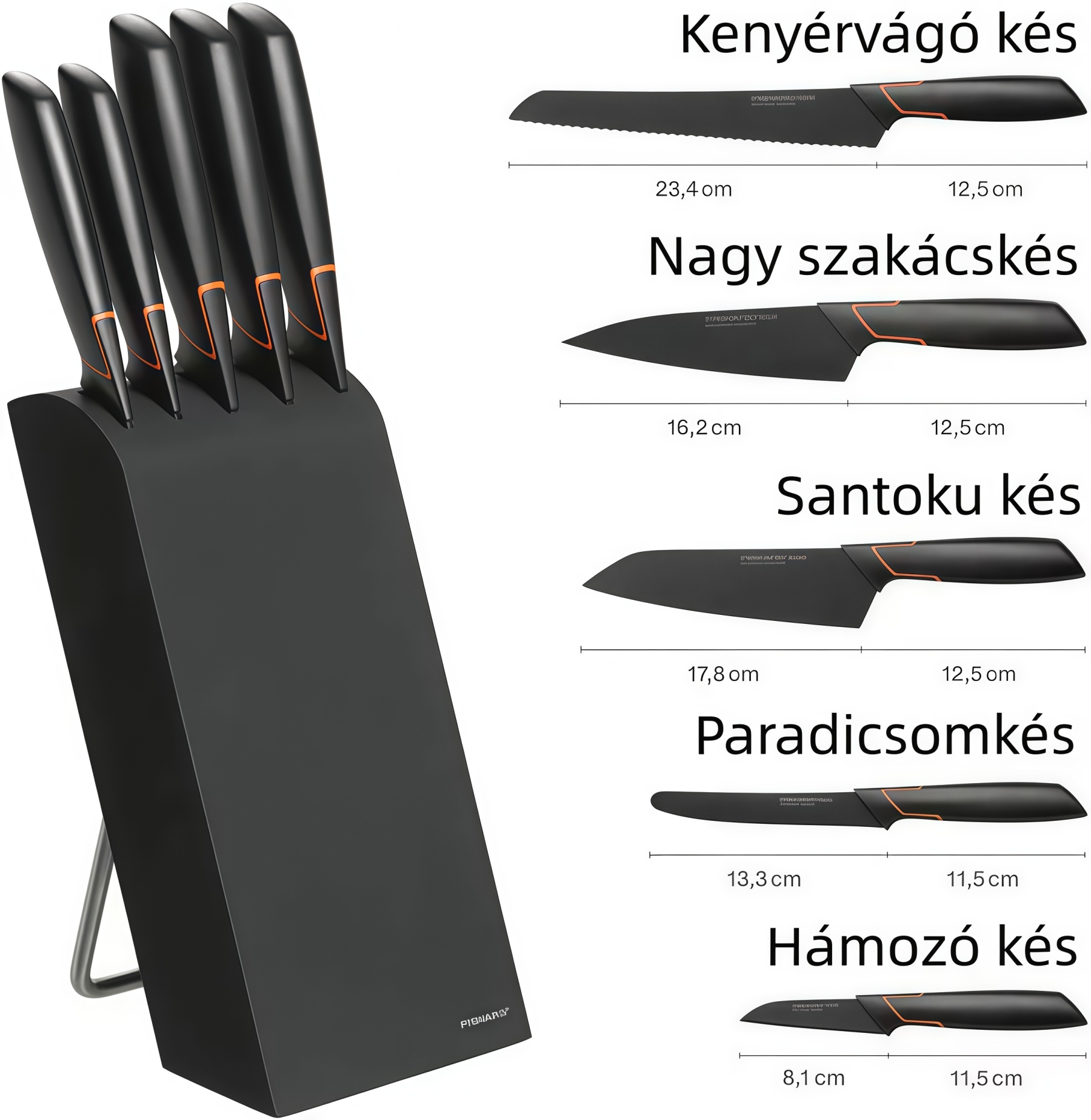 ✨ 5 kés elegáns blokkban + élezőkészlet - limitált kiadás azoknak, akik többet szeretnének, mint pusztán főzni!