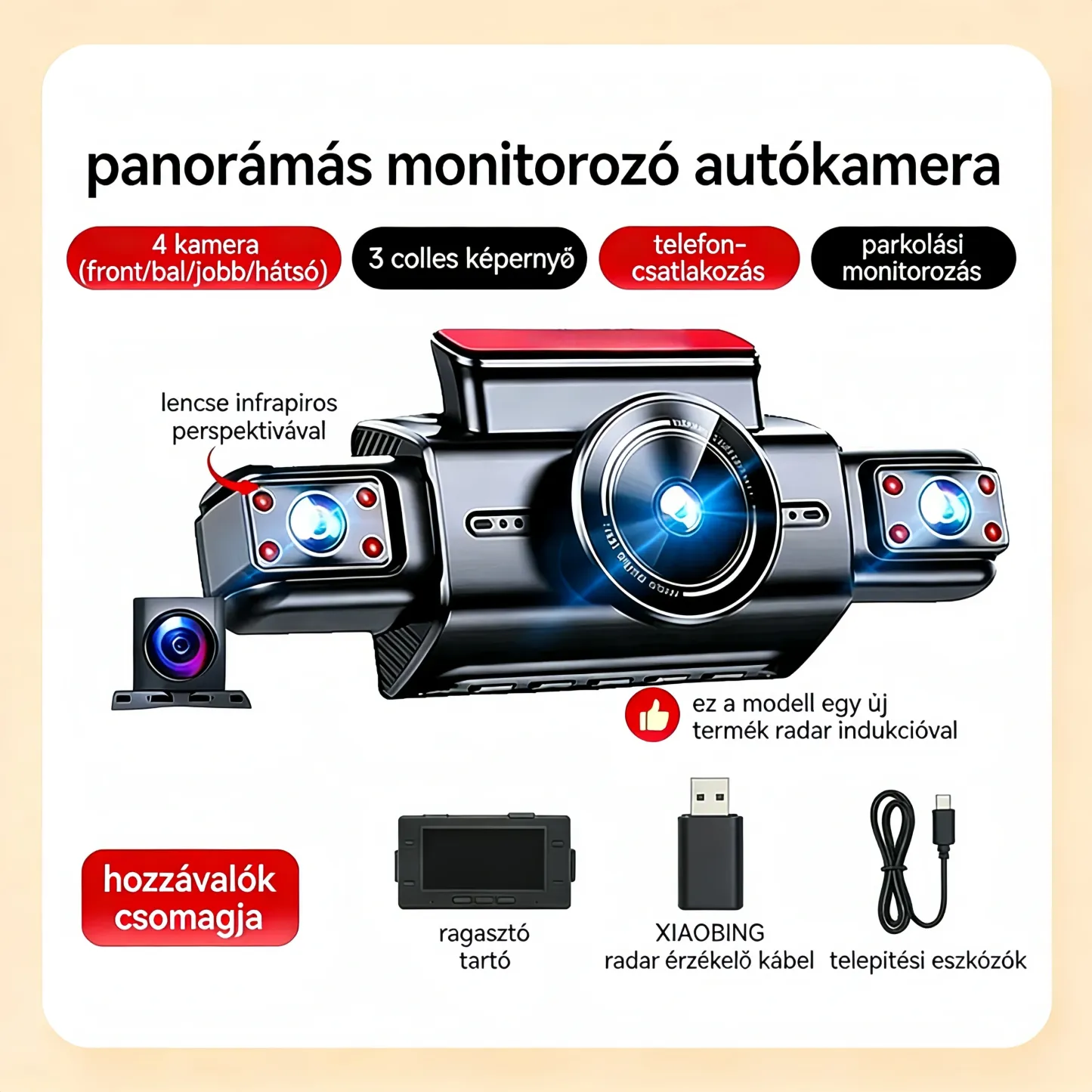 Garmin 2026 Négykamerás Panoráma Autós Kamerarendszer — Maximális Véde