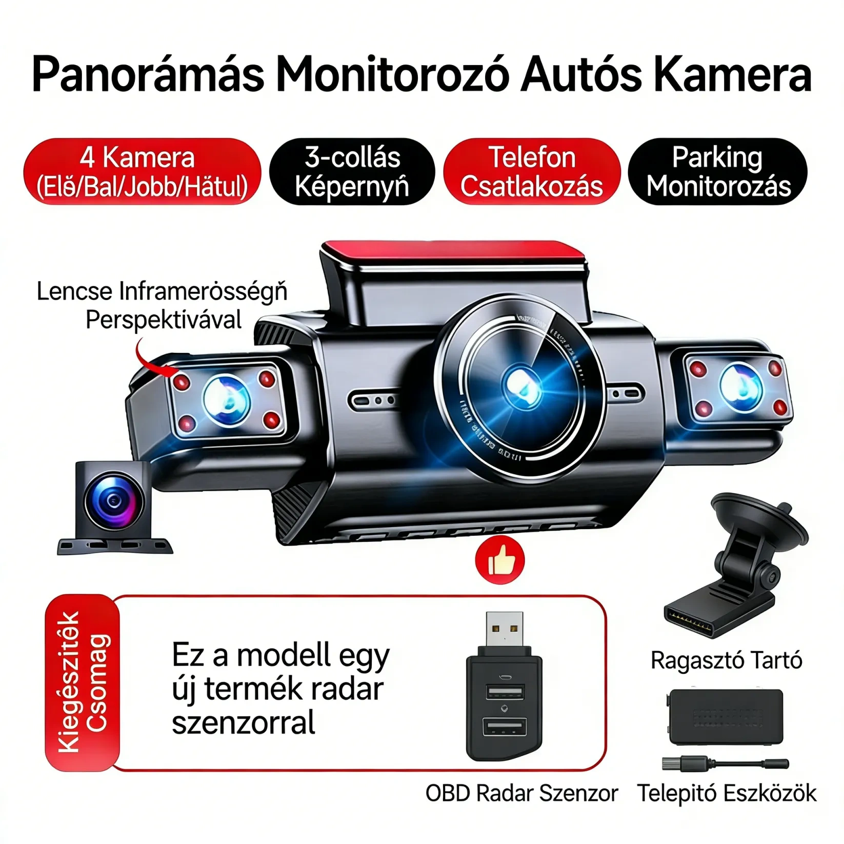 ✔️Garmin 2026 Négykamerás Panoráma Autós Kamerarendszer — Maximális Védelem és Okos Vezetés, Minden Egyes Úton