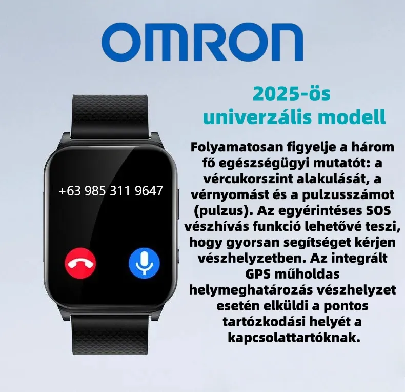 OMRON [Lézerterápia] Nagy pontosságú, non-invazív orvosi vércukorszintmérő okosóra