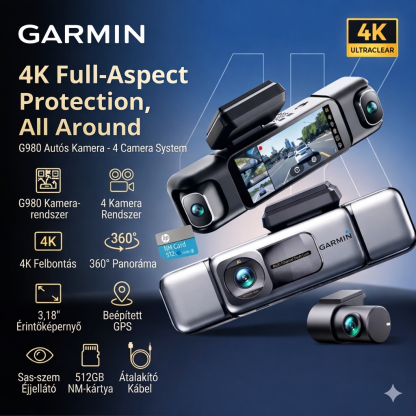 Garmin G980 intelligens mesterséges intelligenciával és hangvezérléssel ellátott autós kamera