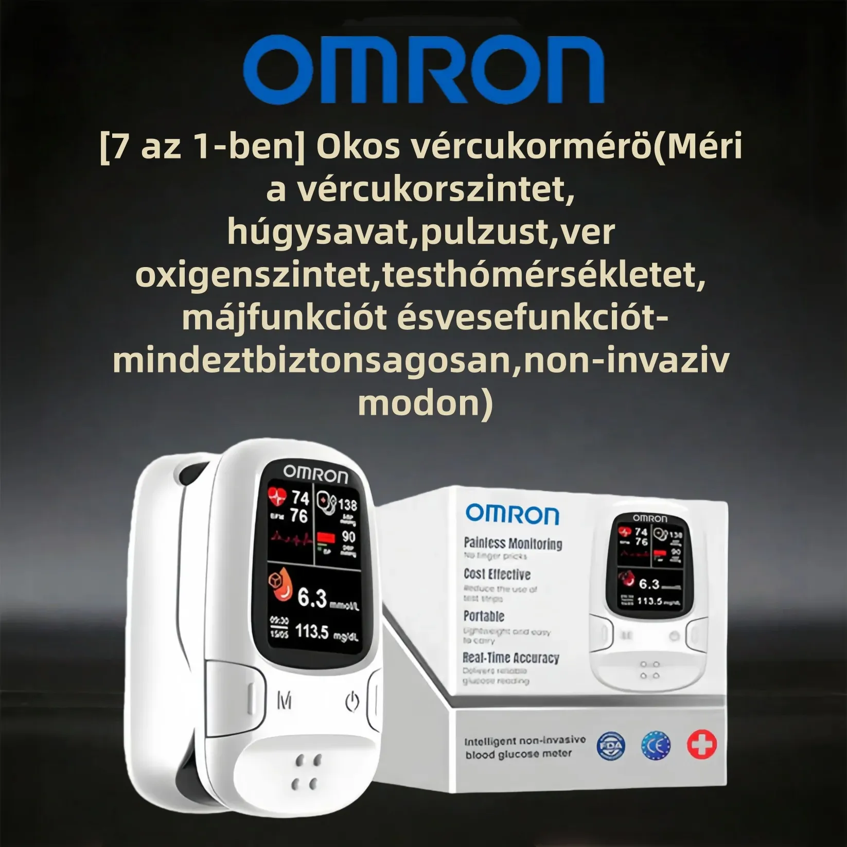 🔥Omron™ bemutatja az újonnan piacra dobott non-invazív okos vércukormérőt 🔥Készült az USA-ban🔥