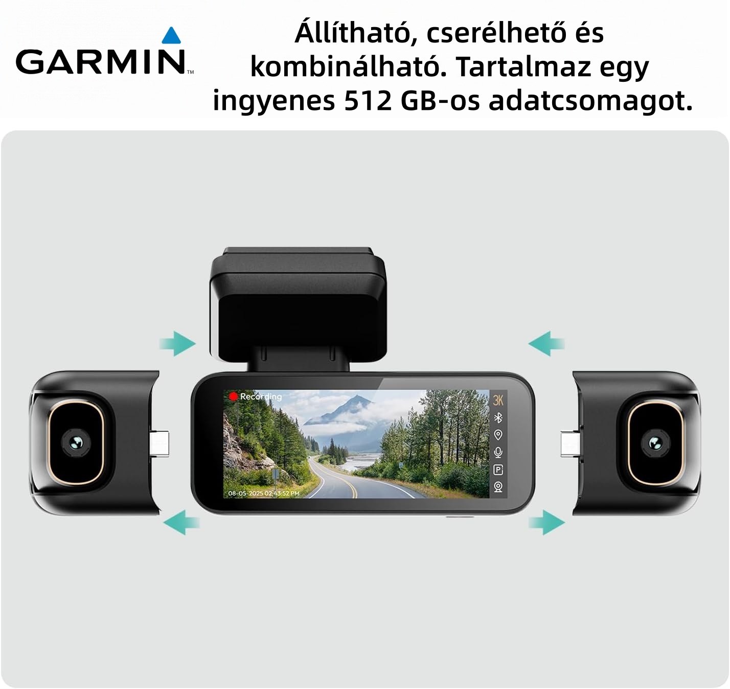 Garmin G980 intelligens mesterséges intelligenciával és hangvezérléssel ellátott autós kamera