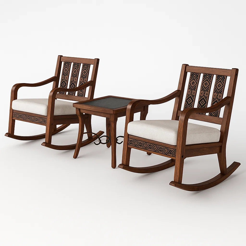 Mobilier de terrasse,Ensemble de fauteuils à bascule de terrasse