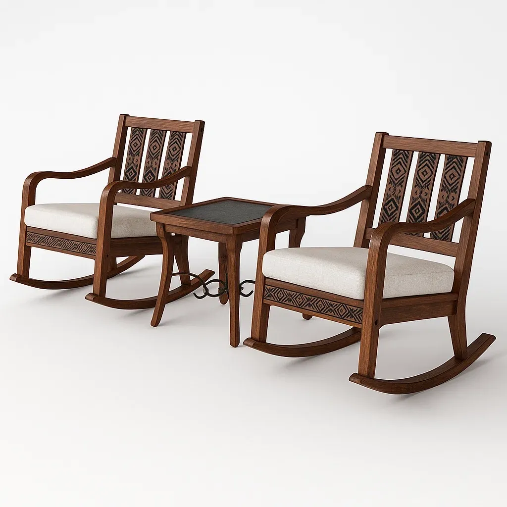 Mobilier de terrasse,Ensemble de fauteuils à bascule de terrasse