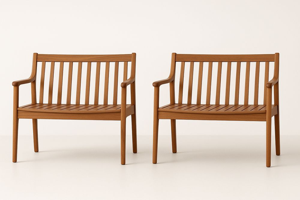 Ensemble de Bancs en Bois Marron-Nordlinea
