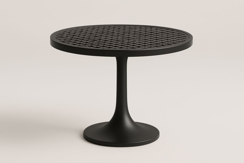 Table d'appoint en aluminium noir ajouré 60cm diamètre-Nordlinea