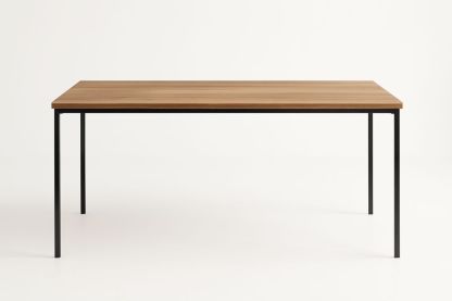 Table rectangulaire en bois et métal 140x80x75 cm Marron Noir-Nordlinea