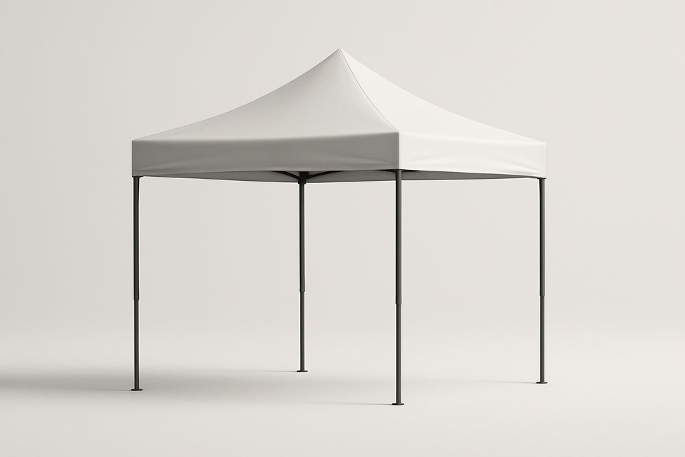 Tente pliante 3x3m polyester cadre acier Blanc-Nordlinea