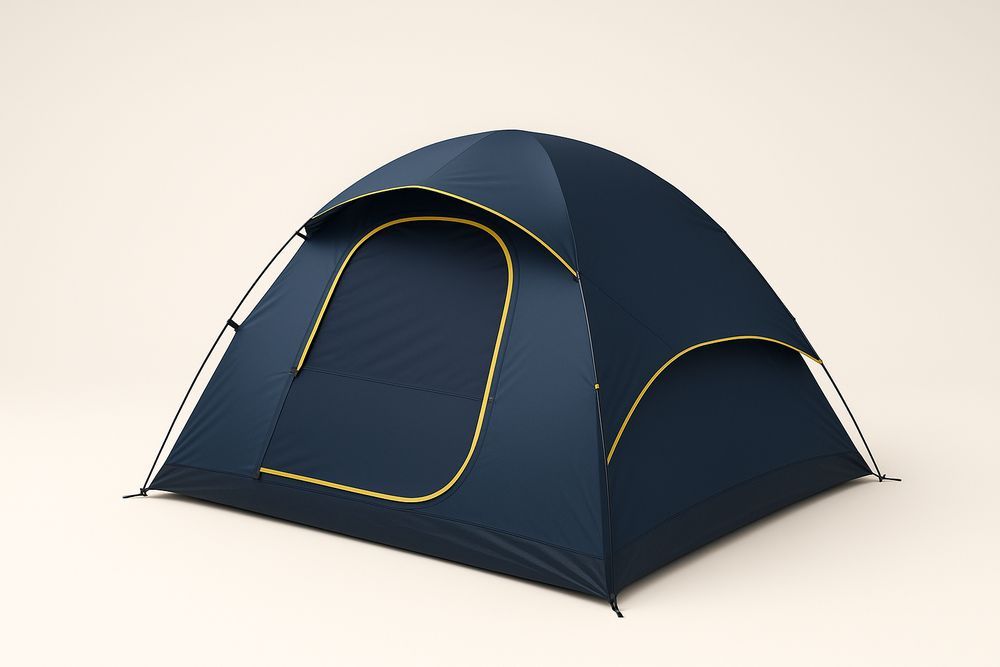 Tente Camping Dôme 4 Places Polyester Bleu et Jaune-Nordlinea