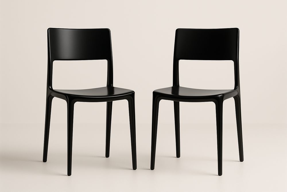 Chaises noires en plastique Polypropylène 45x50x85 cm-Nordlinea