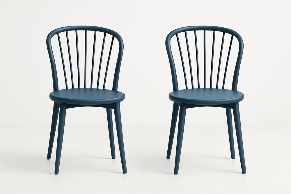 Chaises en plastique bleu ensemble de 2-Nordlinea