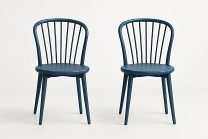Chaises en plastique bleu ensemble de 2-Nordlinea