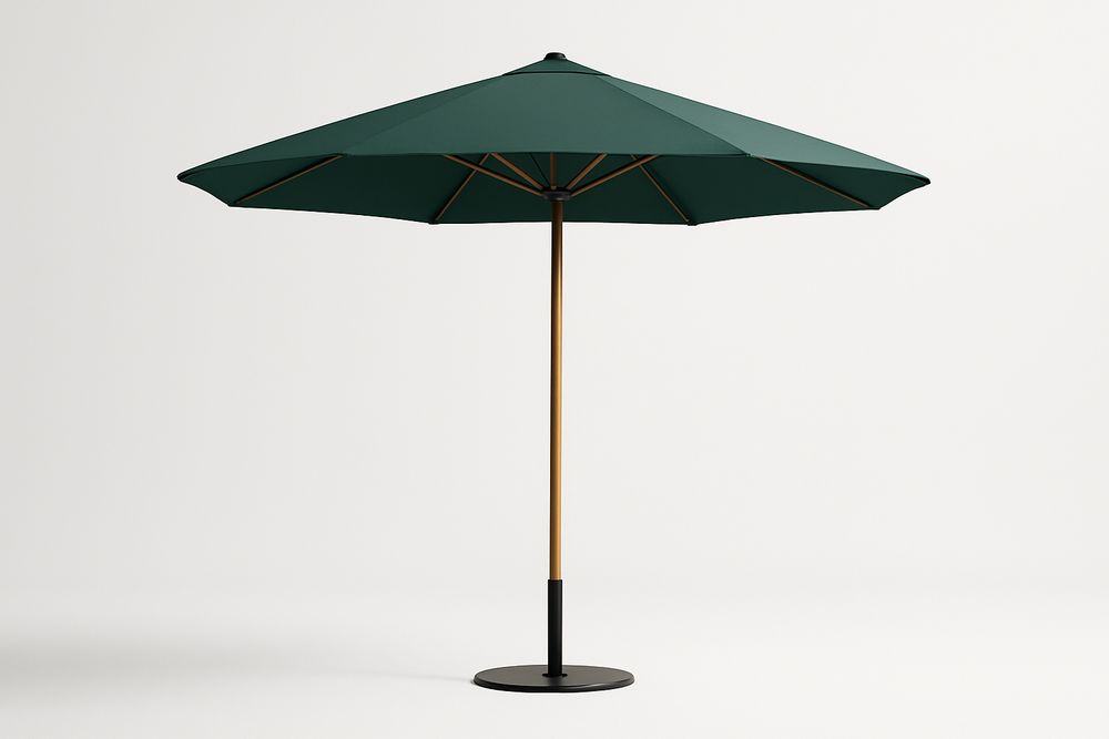 Parasol extérieur en polyester vert diamètre 3m hauteur 2,5m-Nordlinea
