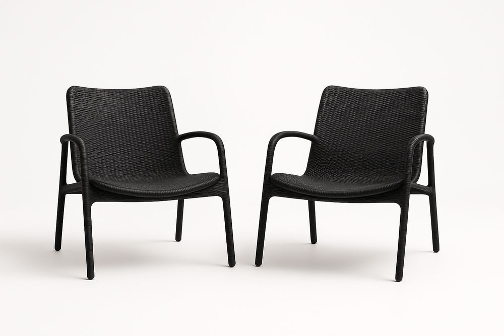 Lot de 2 fauteuils de jardin en polypropylène noir-Nordlinea