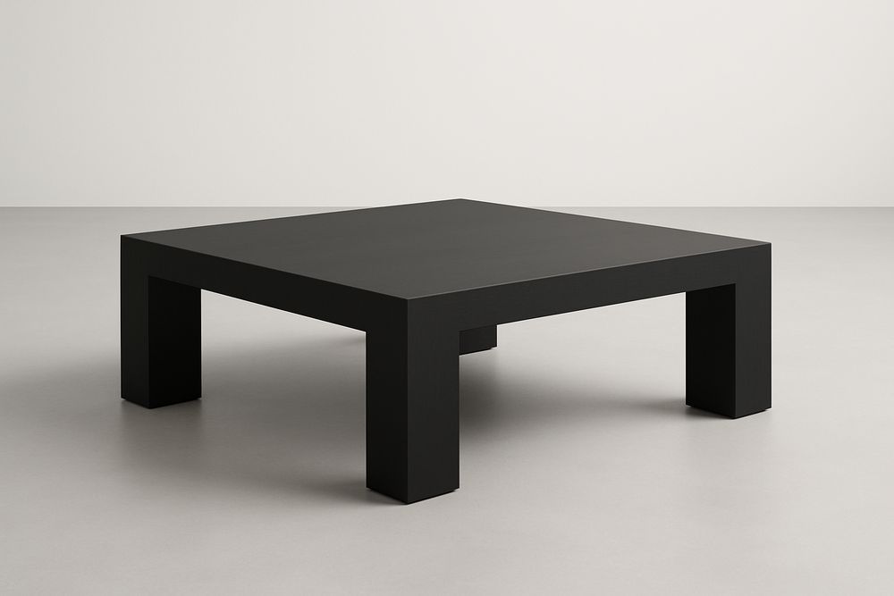 Table basse carrée 90 cm MDF Noir-Nordlinea