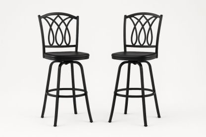 Tabourets de Bar en Métal Noir avec Assise Rembourrée Rotative-Nordlinea