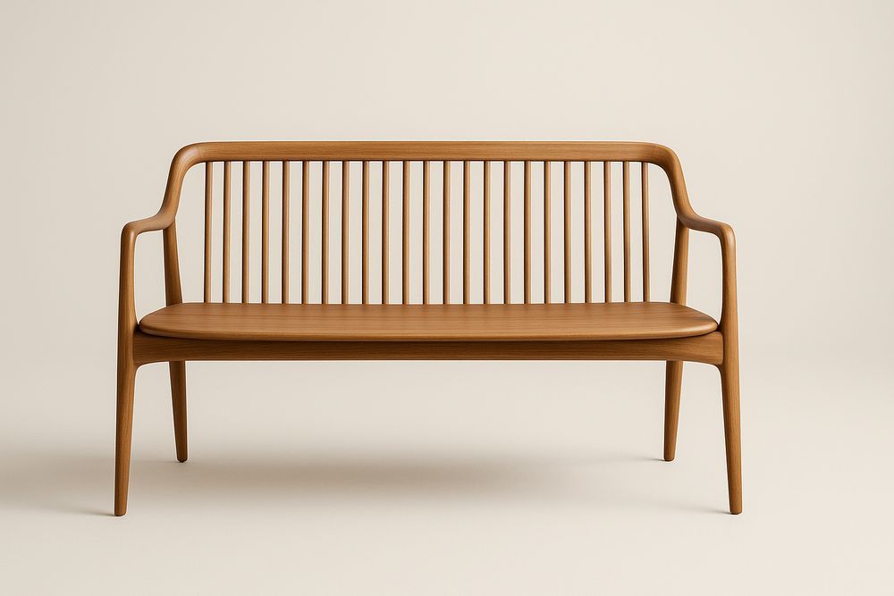 Banc en bois massif marron clair-Nordlinea