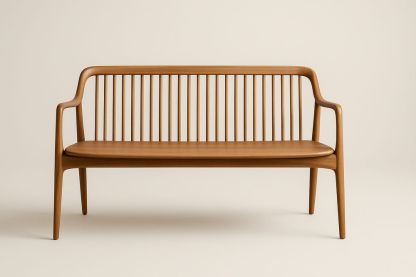 Banc en bois massif marron clair-Nordlinea