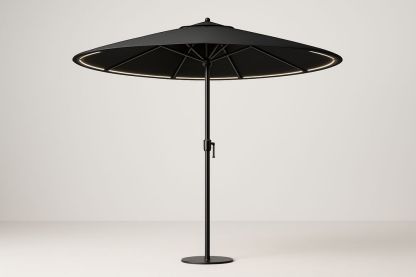 Parasol Rond en Aluminium avec LED 300 cm Noir-Nordlinea