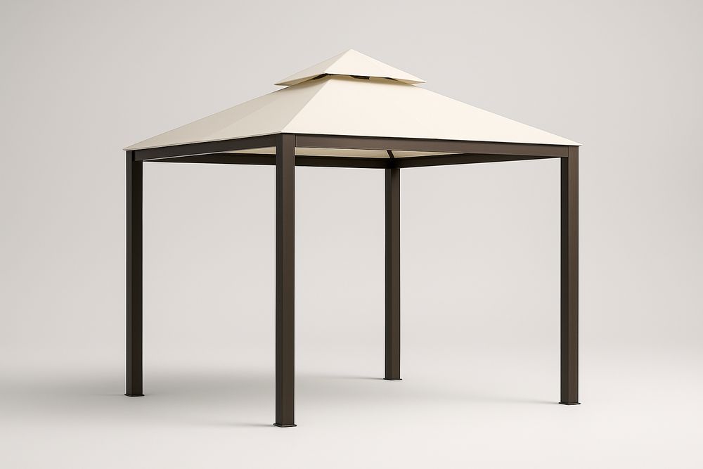 Tonnelle de Jardin en Aluminium avec Toile Polyester Crème-Nordlinea