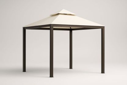 Tonnelle de Jardin en Aluminium avec Toile Polyester Crème-Nordlinea