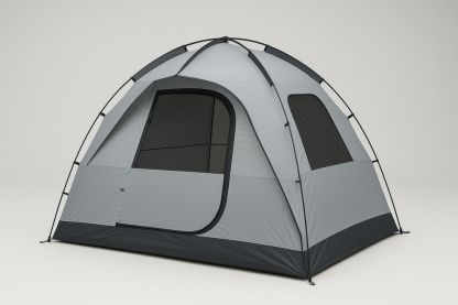 Tente de camping dôme 4 personnes polyester imperméable Gris/Noir-Nordlinea