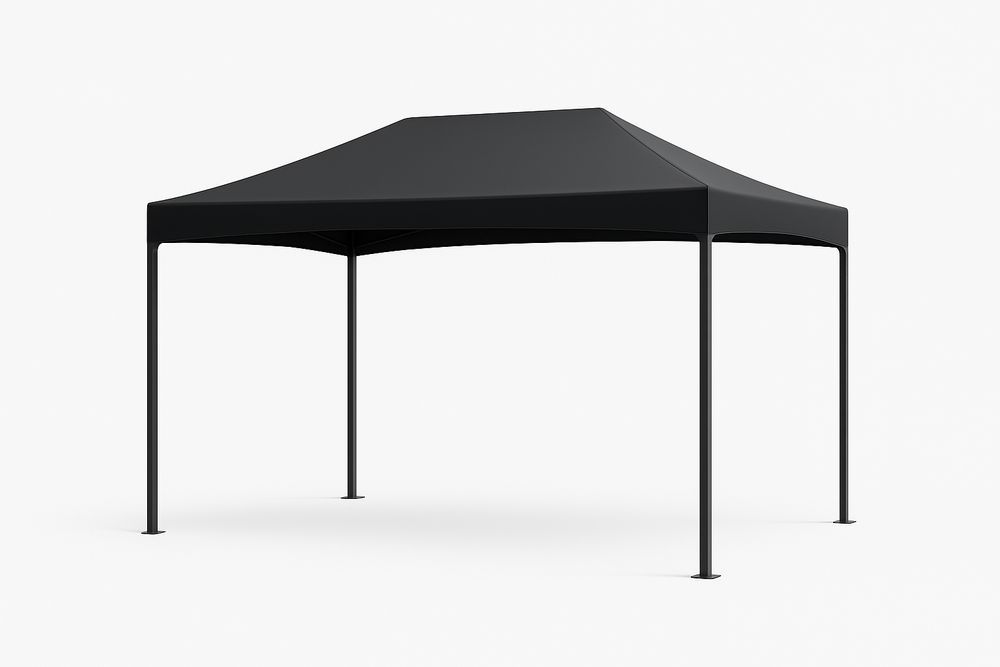 Tonnelle de jardin en acier et polyester noire 300 cm x 300 cm-Nordlinea