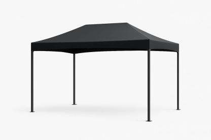 Tonnelle de jardin en acier et polyester noire 300 cm x 300 cm-Nordlinea