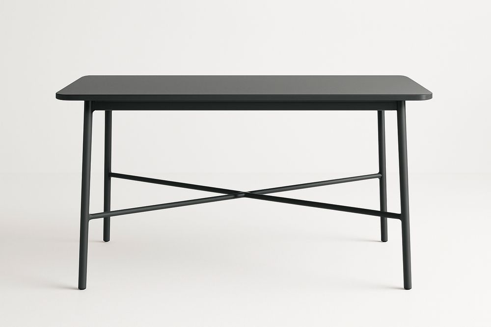 Table rectangulaire en métal noir 140 cm-Nordlinea