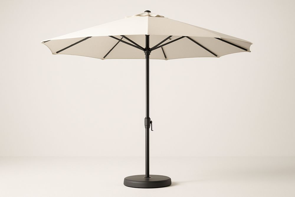 Parasol d'Extérieur Rond en Aluminium et Polyester Beige Ø300 cm-Nordlinea