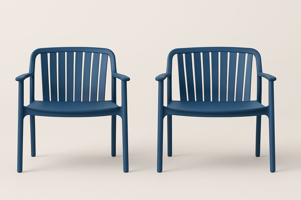 Lot de 2 Chaises de Jardin en Plastique Bleu-Nordlinea
