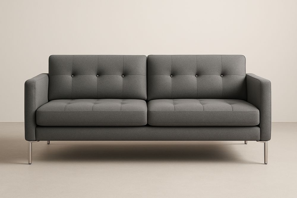 Canapé 2 Places Tissu Métal Gris-Nordlinea