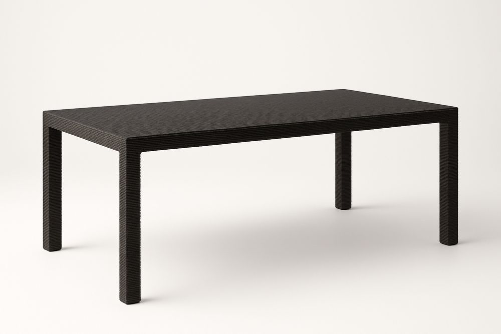 Table rectangulaire en bois noir 200x90x75 cm-Nordlinea