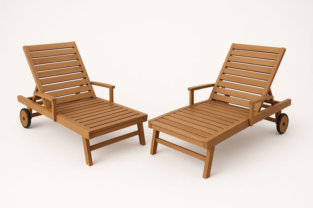 Chaise Longue de Jardin en Bois avec Roues-Nordlinea