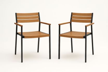 Chaise en Polywood et Acier avec Accoudoirs-Nordlinea