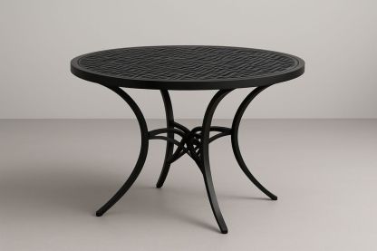 Table ronde en métal noir avec motifs embossés-Nordlinea