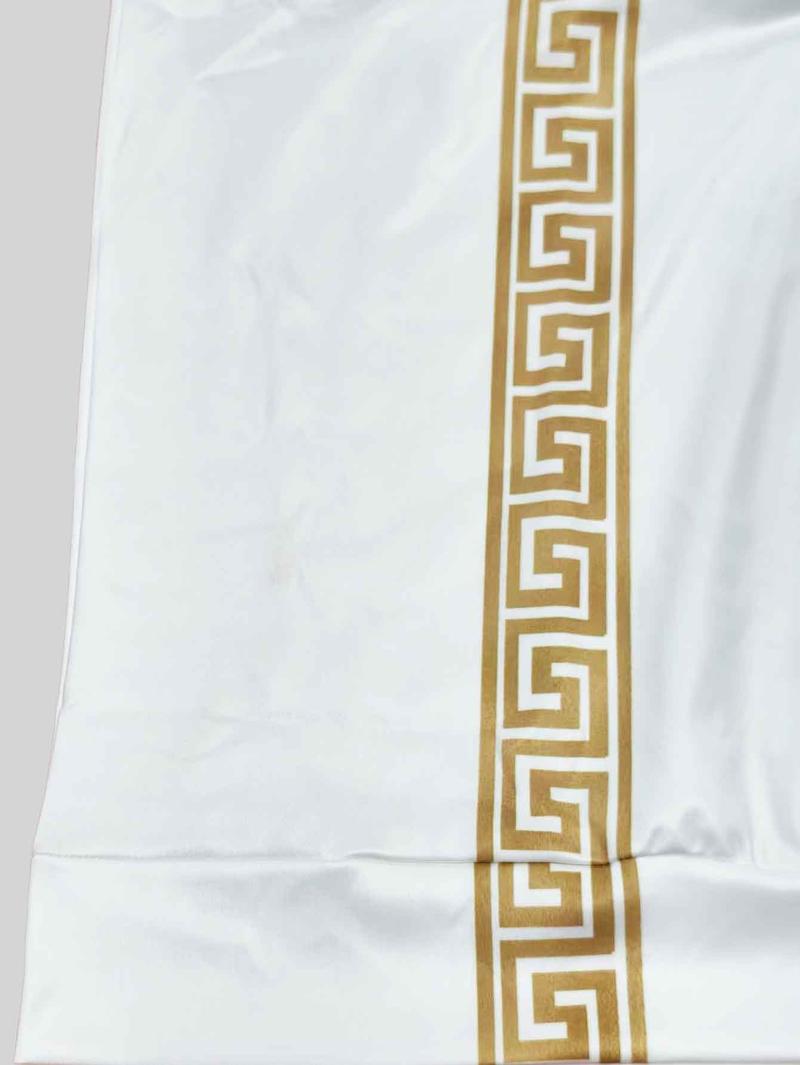 Men's fashionable casual zipper stand up collar long sleeved pants set, polyester fiber material two-piece set, pattern design, elastic waistband, suitable for vacation