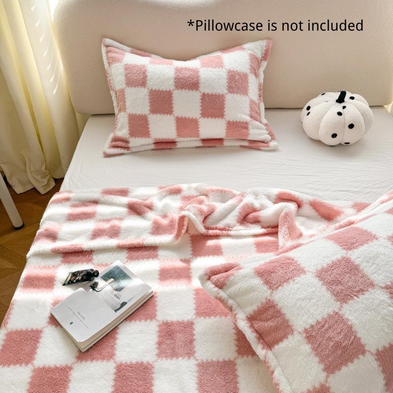 Checkerboard Pattern Blanket, 1 Count 350gsm Soft Comfortable Throw Blanket, Flannel Fleece Blanket, Breathable Soft Blanket, Room Accessories Warm Napping Blanket for Home Office Travel, Bedroom Refresh Decor, Room Accessories, Soft Blankets