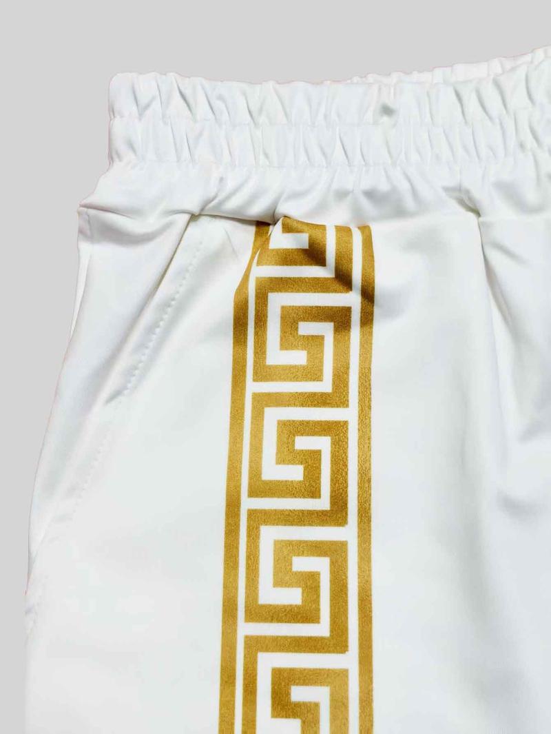 Men's fashionable casual zipper stand up collar long sleeved pants set, polyester fiber material two-piece set, pattern design, elastic waistband, suitable for vacation