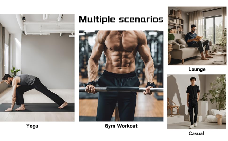 Mens Baggy Sweatpants Fleece Straight Leg Comfy Casual Elastic Waist Drawstring Athletic Workout