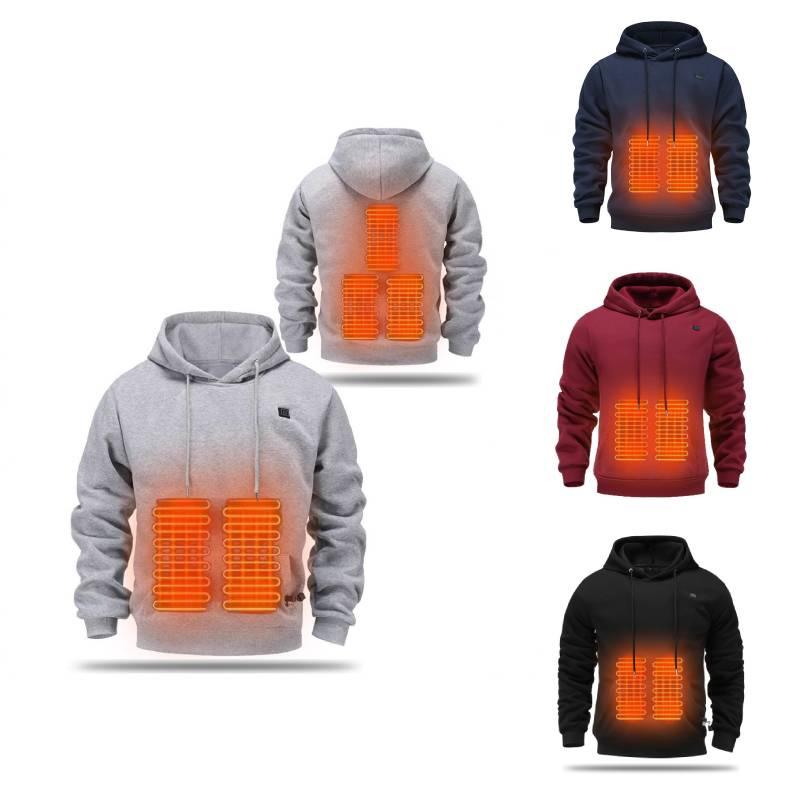 Men's Smart Heated Hoodie - USB Powered, 5-Zone Heating, 3-Speed Warmth for Winter