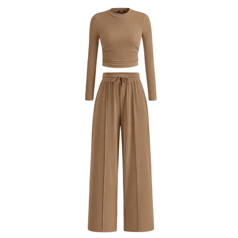 🔥Last Day 89% OFF🔥Women's Winter 2-Piece Set – Warm Top & Wide-Leg Pants