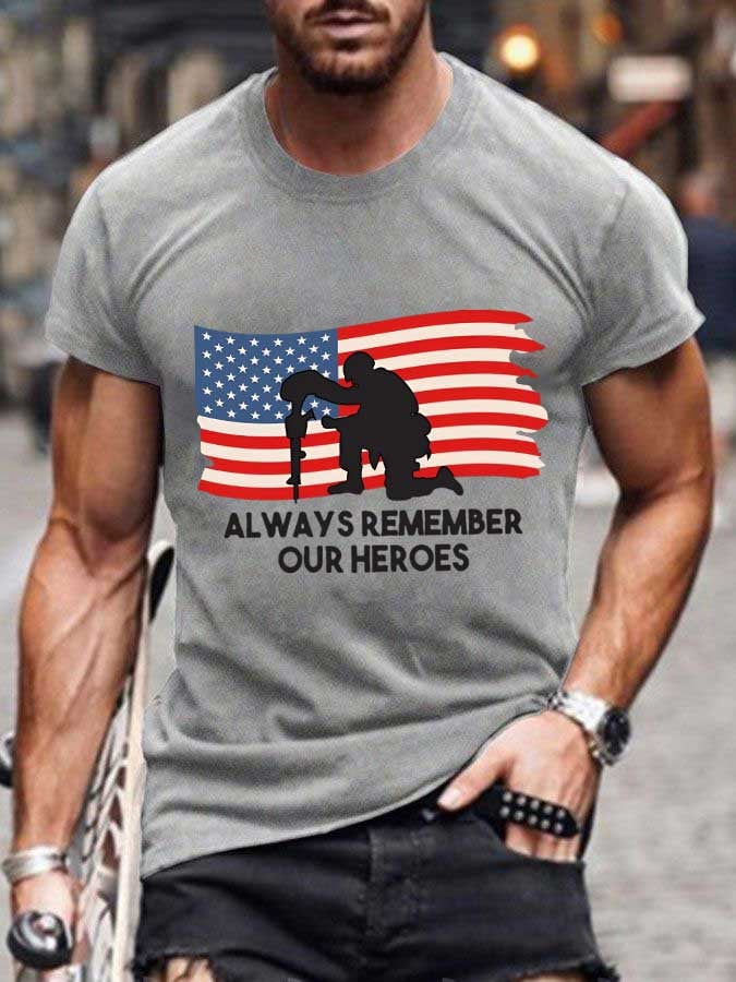 Knitted Men's Memorial Day Printed T-Shirt