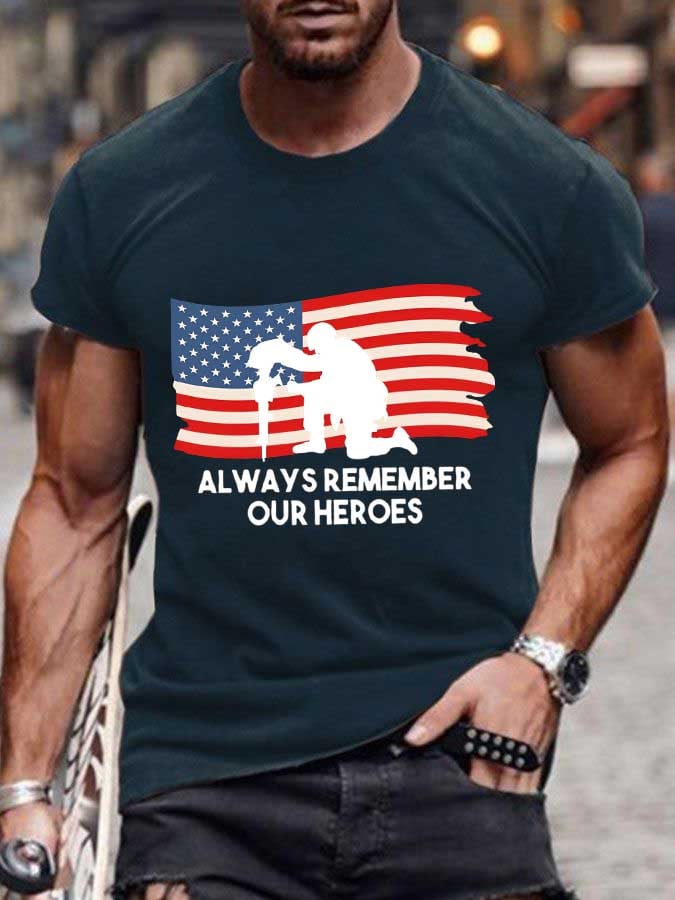Knitted Men's Memorial Day Printed T-Shirt