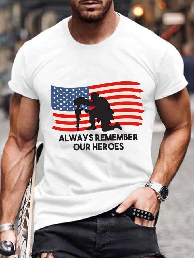 Knitted Men's Memorial Day Printed T-Shirt