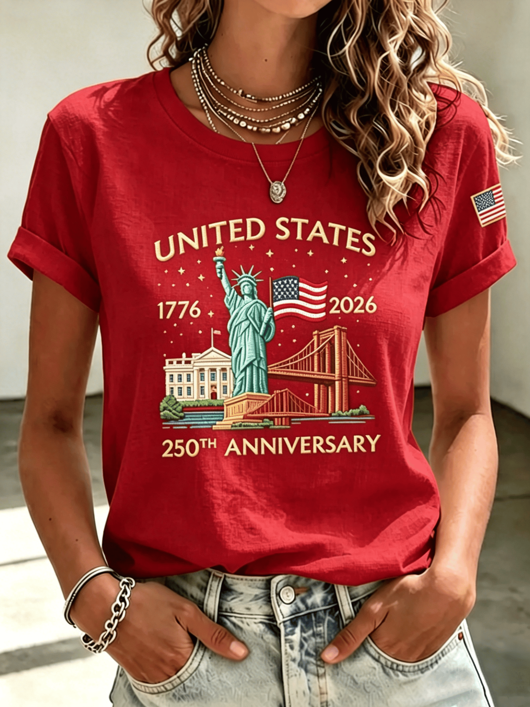Women's USA 250th Anniversary Print T-Shirt